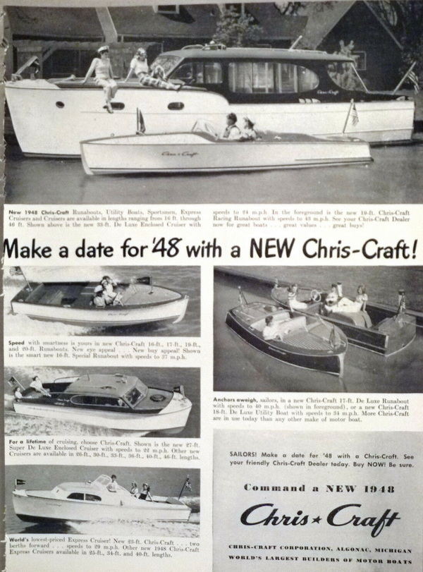 Chris-Craft Boats - 1948 CHRIS-CRAFT AD